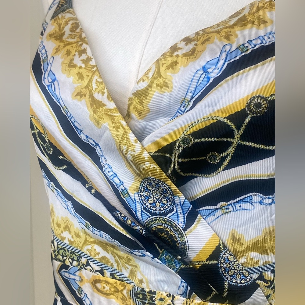 INC International Concepts Maxi Dress with Gold & Black Design Size 6 NWT - Picture 6 of 14